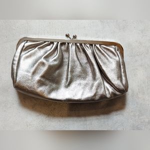 Express Brand Metallic Genuine Leather Clutch
